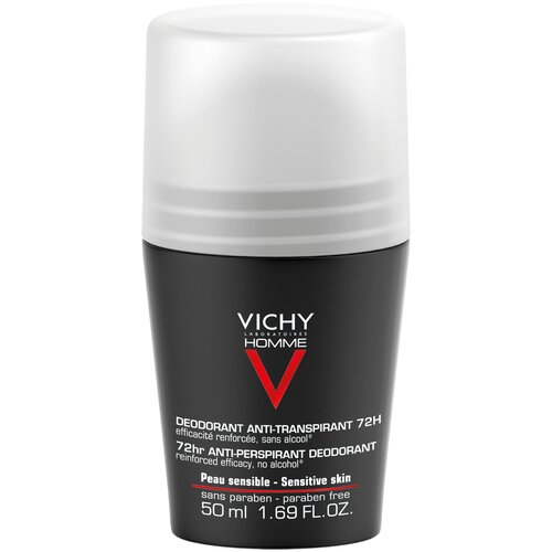 дезодорант против избыточного потоотделения vichy 72h homme 50 мл Vichy Дезодорант-антиперспирант шариковый против избыточного потоотделения 72 часа. 50 мл