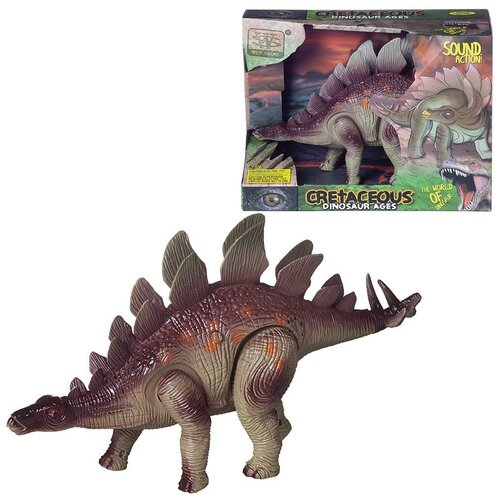 Игрушка интерактивная Junfa Динозавр Стегозавр на батарейках 20см WS5355