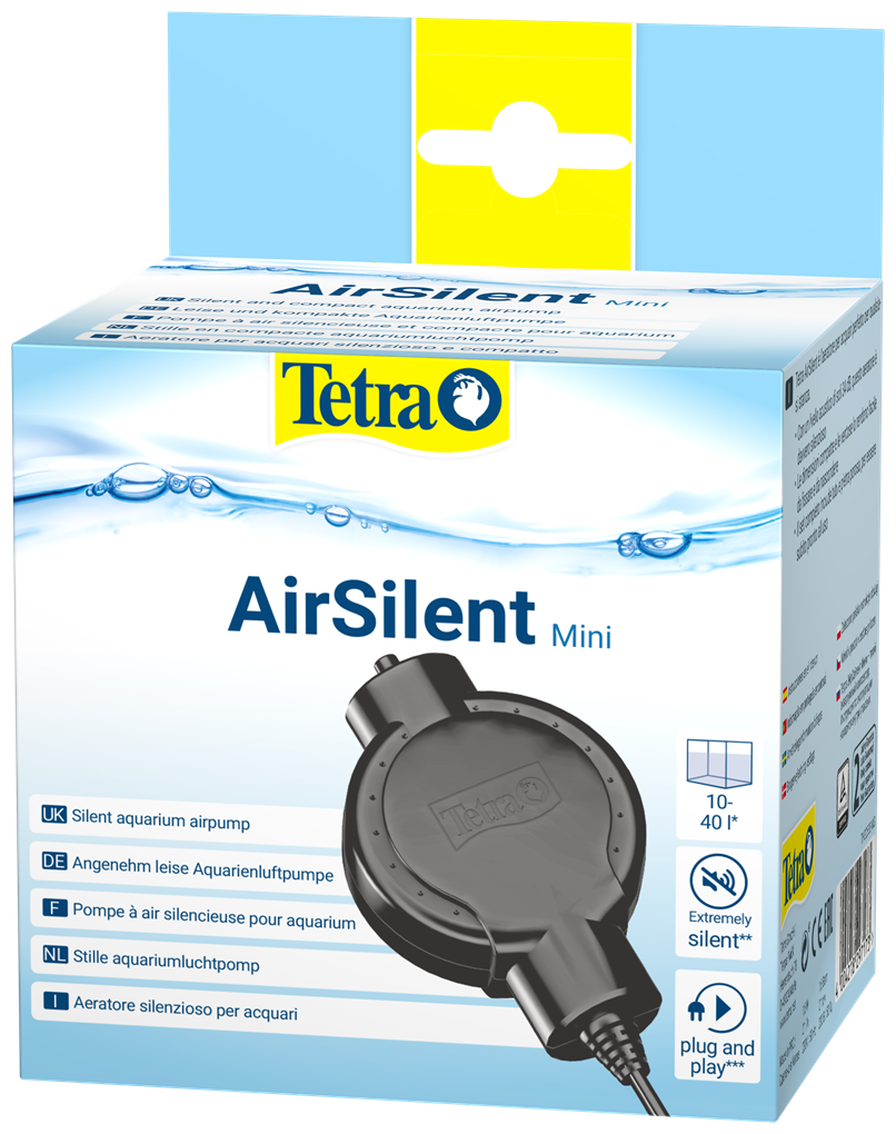 Компрессор Tetra AirSilent Mini для аквариума 10 - 40 л (21 л/ч, 1,6 Вт, 1 канал, нерегулируемый)