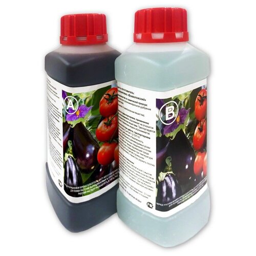 Удобрение универсальное для томатов, баклажан с активаторами роста iGROWS A+B ( комплект 2 шт по 0,5 л )
