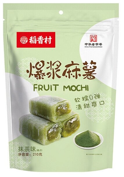 Dao Xiang Cun Пирожное Моти фруктовое Fruit Mochi с чаем матча, 210 г