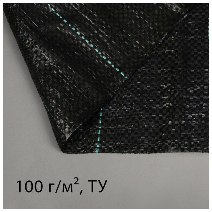 Агроткань застилочная, с разметкой, 5 x 1.6 м, плотность 100 г/м², полипропилен, черная./В упаковке шт: 1