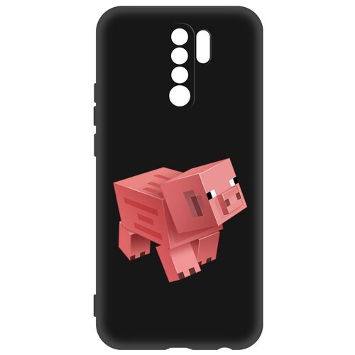 Чехол-накладка Krutoff Soft Case Minecraft-Свинка для Xiaomi Redmi 9 черный чехол накладка krutoff soft case minecraft алекс для xiaomi redmi 9 черный