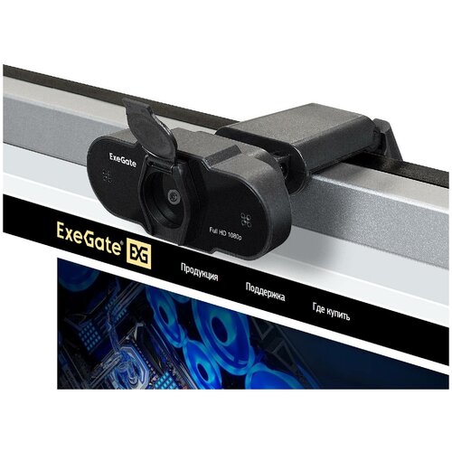 Веб-камера ExeGate BlackView C615 FullHD (EX287387RUS) exegate ex287384rus веб камера exegate blackview c310 матрица 1 3 0 3 мп 640х480 480p шторка usb фиксированный фокус микрофон с шумоподавление