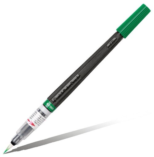 Ручка кисть с краской Pentel Colour Brush зелёная