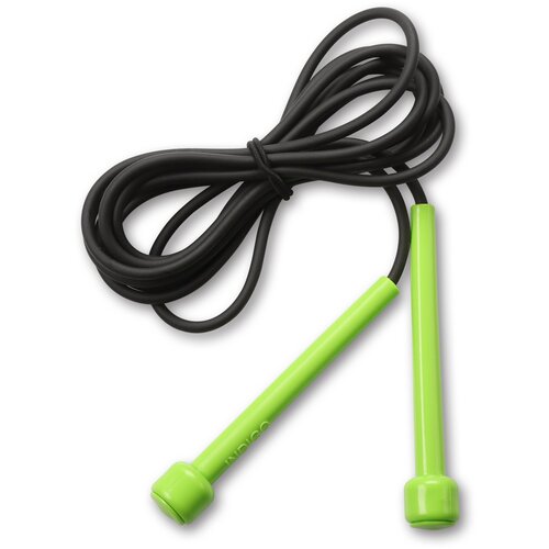 Скакалка для фитнеса / Скакалка спортивная / Скакалка INDIGO (шнур ПВХ) регулируемая длина 2,85м салатовый скакалка indigo стальной шнур в оплетке неопреновые ручки