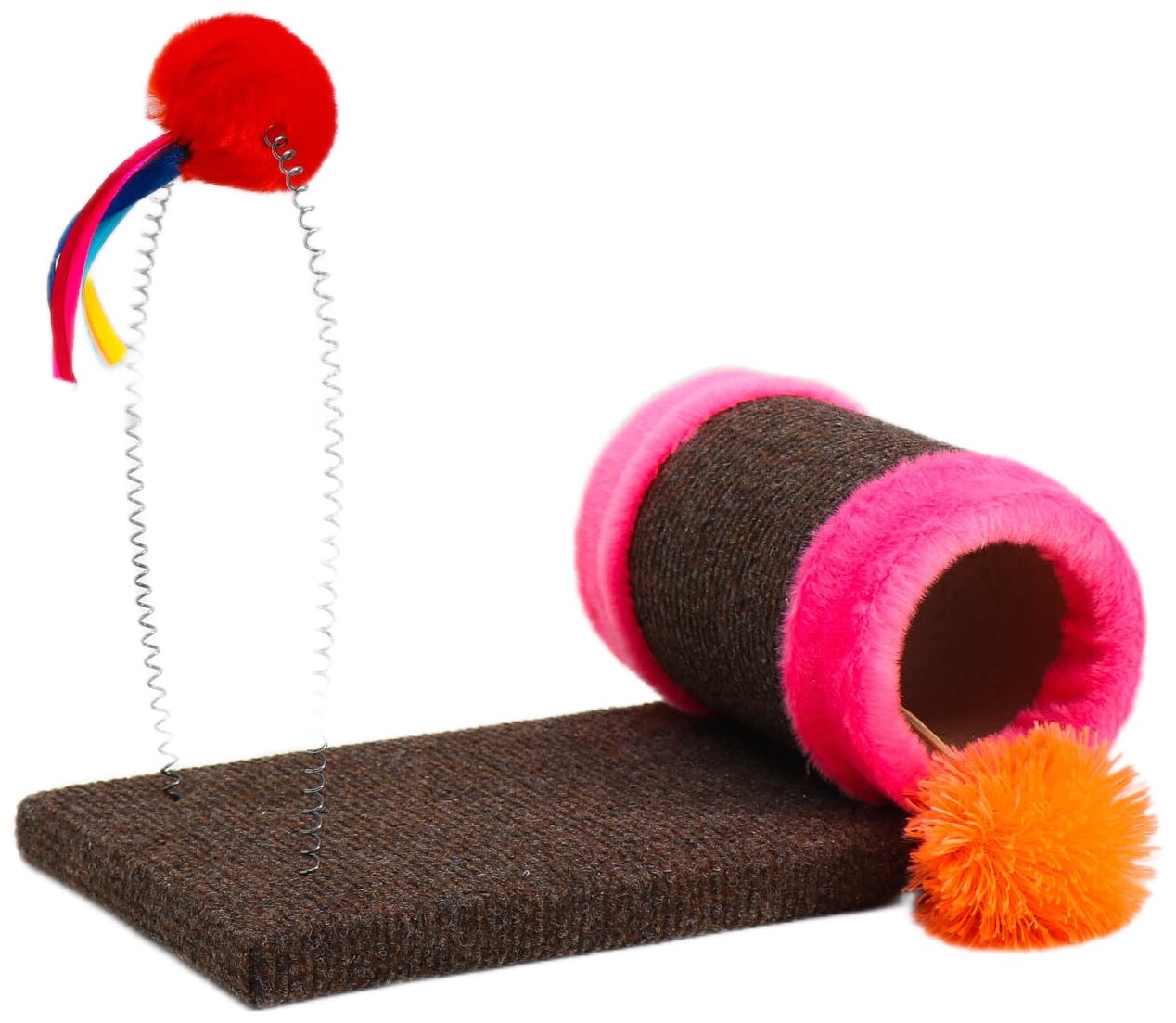 Пижон Игрушка-когтеточка с дразнилкой "Веселые шарики", 29 х 15,5 х 20 см, микс цветов - фотография № 1