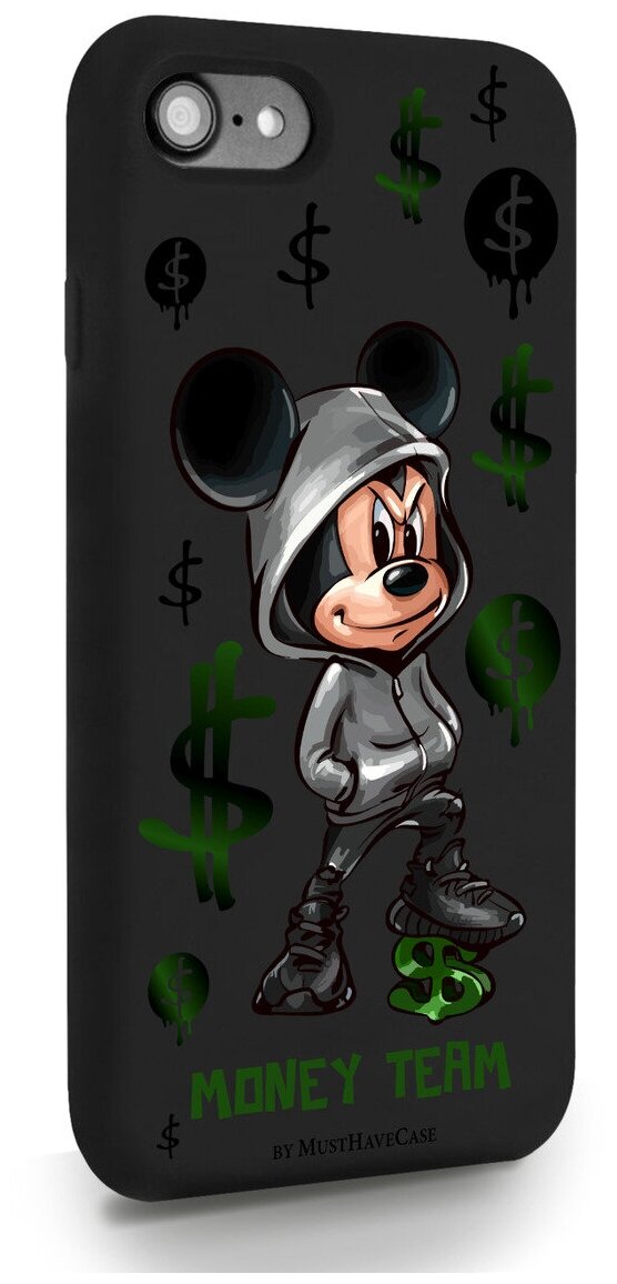 Черный силиконовый чехол MustHaveCase для iPhone 7/8/SE2020 Богатый Мышонок для Айфон 7/8/СЕ2020 Противоударный