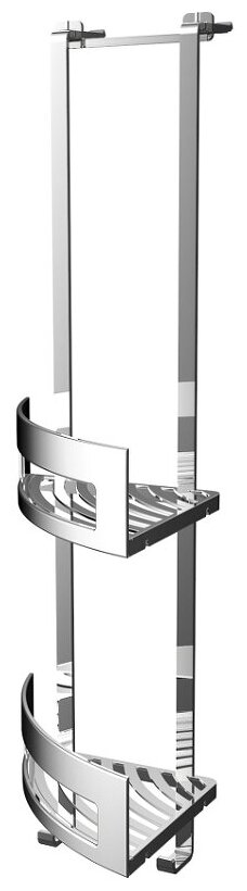 Навесная полка Emco System2 на душевую дверь, 2 угловые корзины, подвесной, цвет: хром 3545 001 26