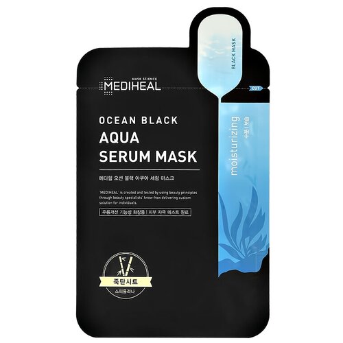 Маска для лица MEDIHEAL OCEAN BLACK с бамбуковым углем, экстрактом чайного дерева и морской водой (увлажняющая) 25 мл