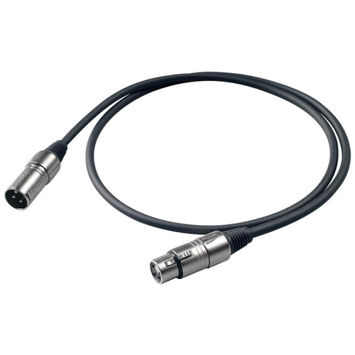 Кабель PROEL 3P XLR (m) - 3P XLR (f), 1 м, 1 шт., черный