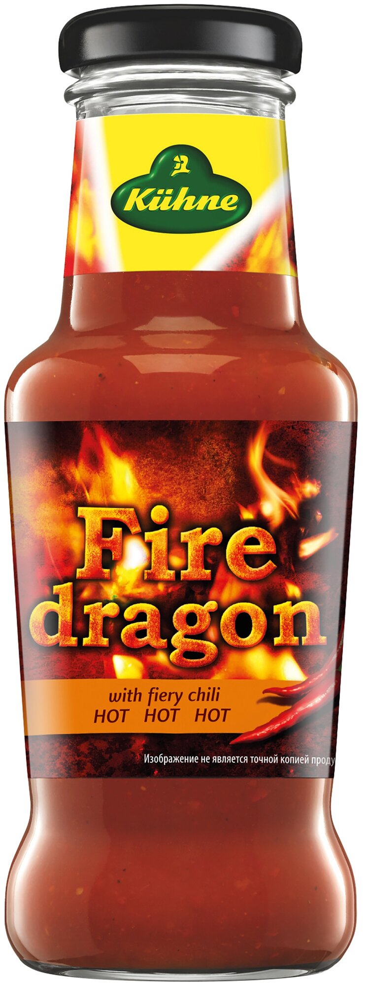 Соус Kuhne Fire Dragon Томатный с острым перцем чили 250г - фото №1