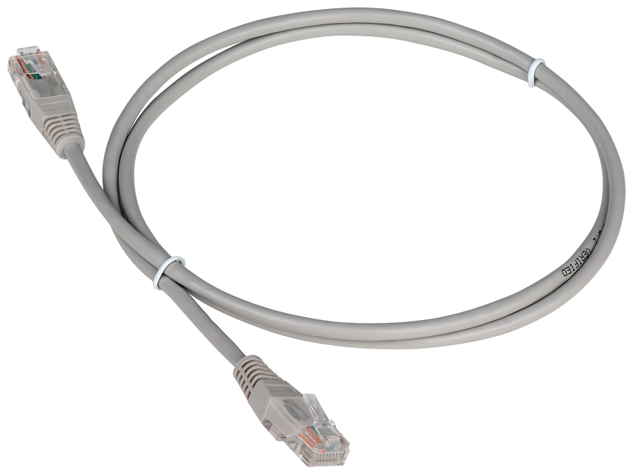 Патч-корд RJ45 - RJ45, 4 пары, UTP, категория 5е, 15 м, серый, TWT TWT-45-45-15-GY - фото №1