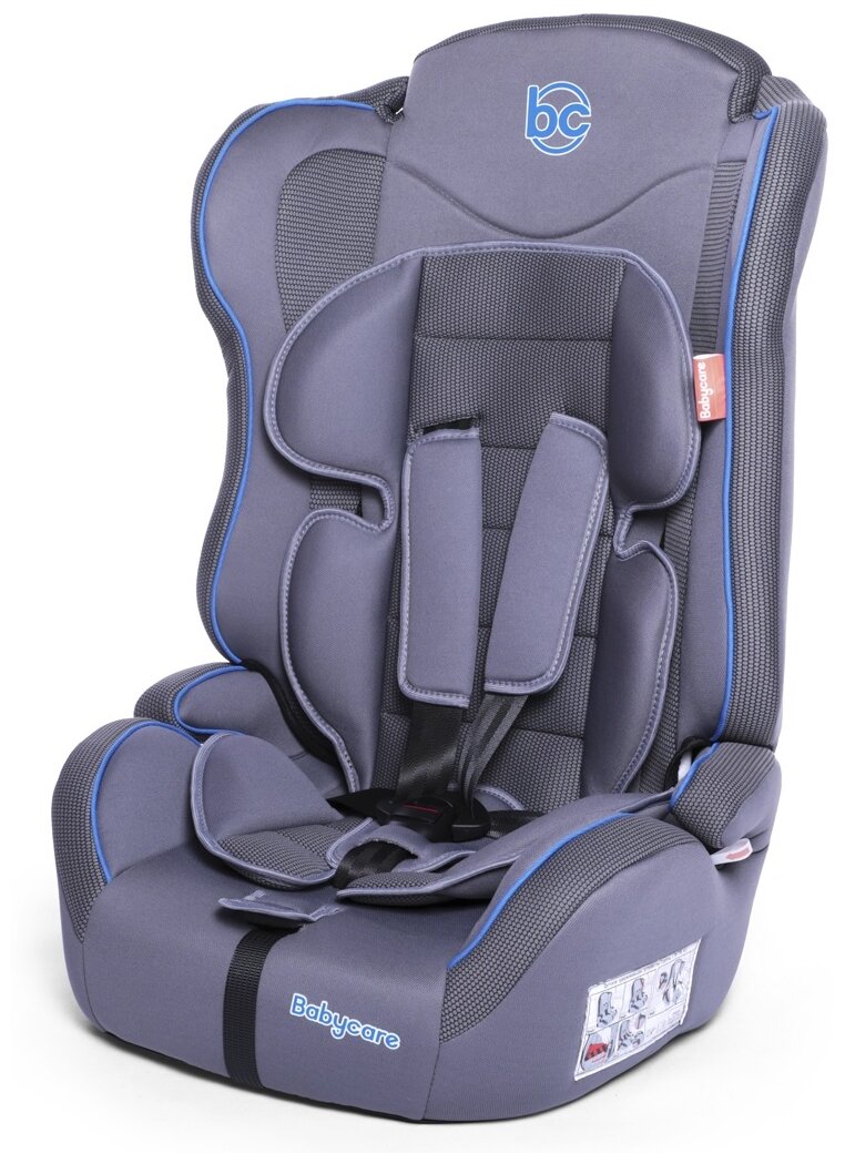 Baby Care Детское автомобильное кресло Upiter Plus гр I/II/III, 9-36кг, (1-12лет) Серый/Синий (Grey/Blue)