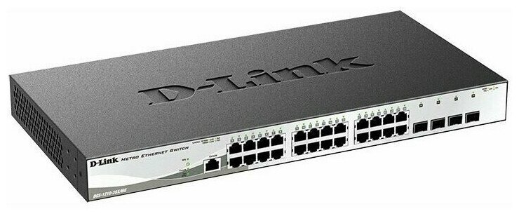 D-Link DGS-1210-28X/ME/B2B Управляемый коммутатор 2 уровня с 24 портами 10/100/1000Base-T и 4 портами 10GBase-X SFP+