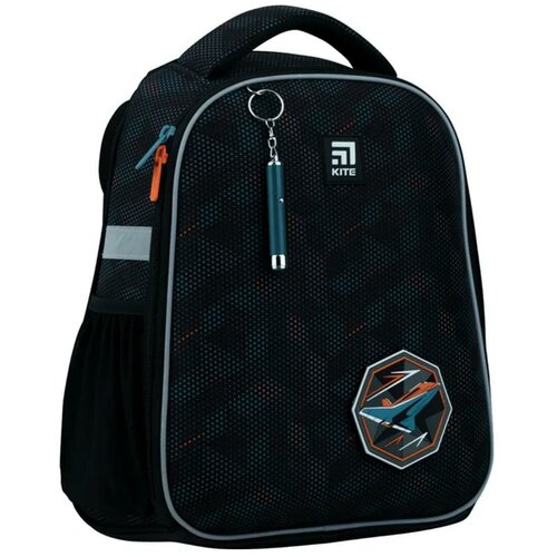 Купить Школьный каркасный рюкзак с ортопедической спинкой Kite Education Fox K22-555S, грудная стяжка, синий, полиэстер