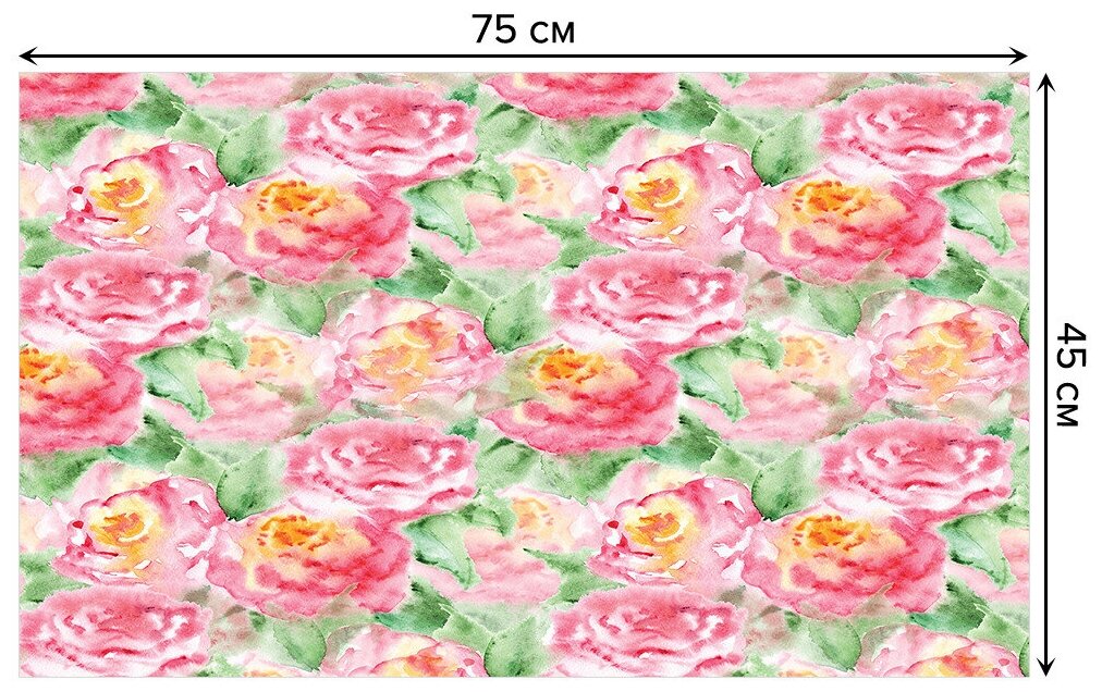 Придверный коврик в прихожую JoyArty "Поляна роз" для обуви, на резиновой основе, 75x45 см - фотография № 2