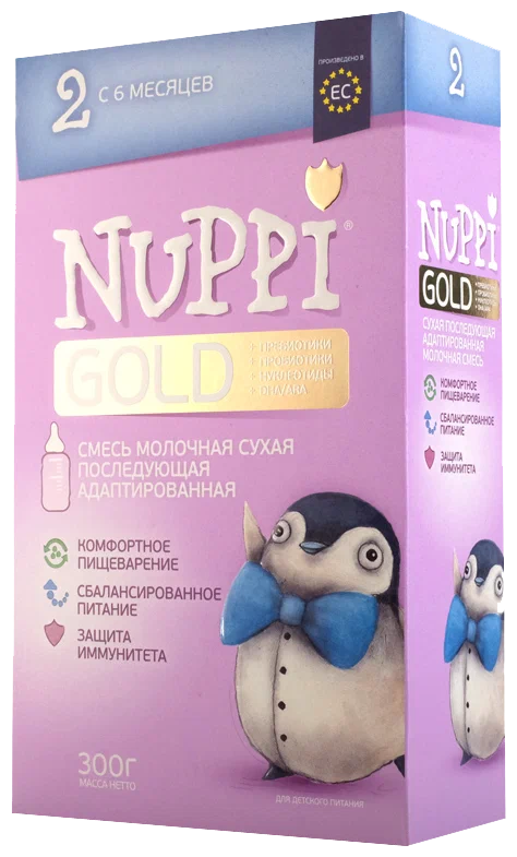 NUPPI (нуппи) GOLD 2 Сухая адаптированная последующая молочная смесь от 6 до 12 мес, 300 г