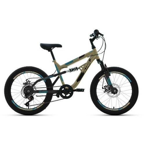 Велосипед ALTAIR MTB FS 20 D (20 6 ск. рост. 14) 2022, бежевый/черный, RBK22AL20046