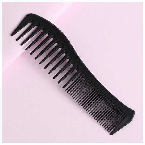 Расческа гребень для волос для стрижек и укладки парикмахерская универсальная для мокрых и сухих волос комбинированная 187 х 5 см цвет чёрный 365₽