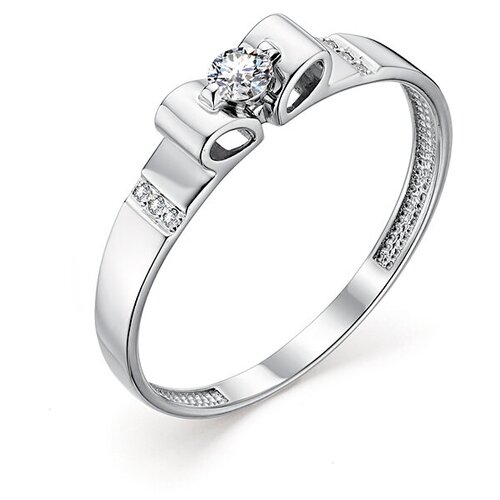кольцо на два пальца с 79 бриллиантами из белого золота Кольцо АЙМИЛА, белое золото, 585 проба, бриллиант, размер 16, бесцветный
