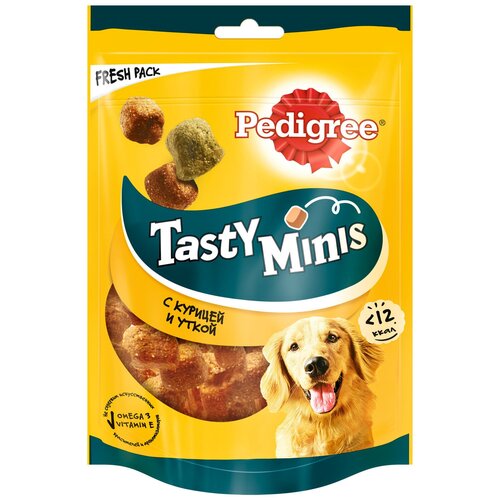 Pedigree лакомство для взрослых собак всех пород Tasty Minis, с курицей и уткой