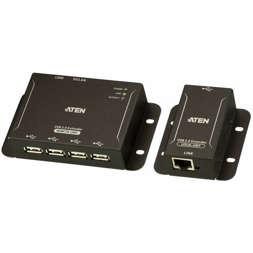 Удлинитель ATEN UCE3250 / UCE3250-AT-G, 4-портовый USB 2.0 Удлинитель по кабелю Cat 5 (. ATEN UCE3250-AT-G переходник aten vc920 at