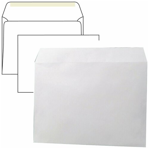 Конверты С4 (229х324 мм), клей, 90 г/м2, комплект 250 шт, внутренняя запечатка, 71205