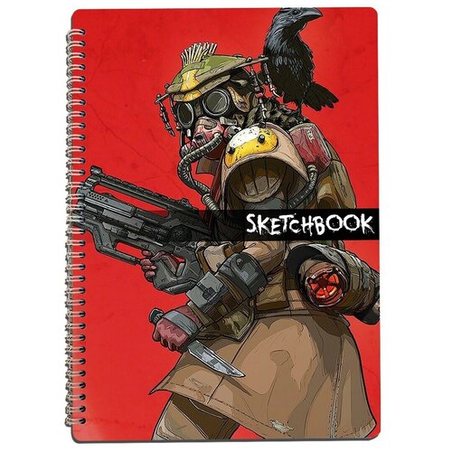 Скетчбук А4 50 листов Блокнот для рисования игра APEX LEGENDS (Апекс, Bloodhound, Бладхаунд, PS 5, PS 4, PS 3, Xbox 360) - 205 В