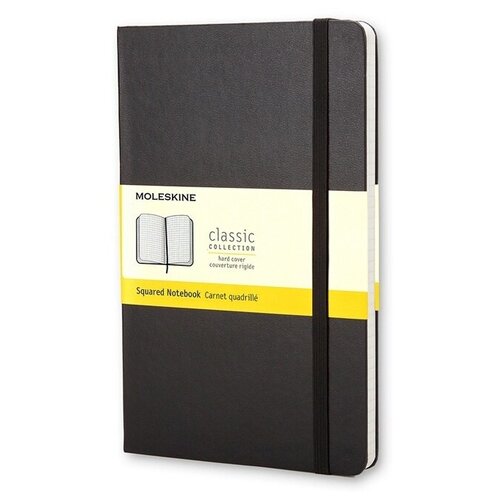 Записная книжка Moleskine Classic (в клетку) в твердой обложке, Large (13х21 см), черный