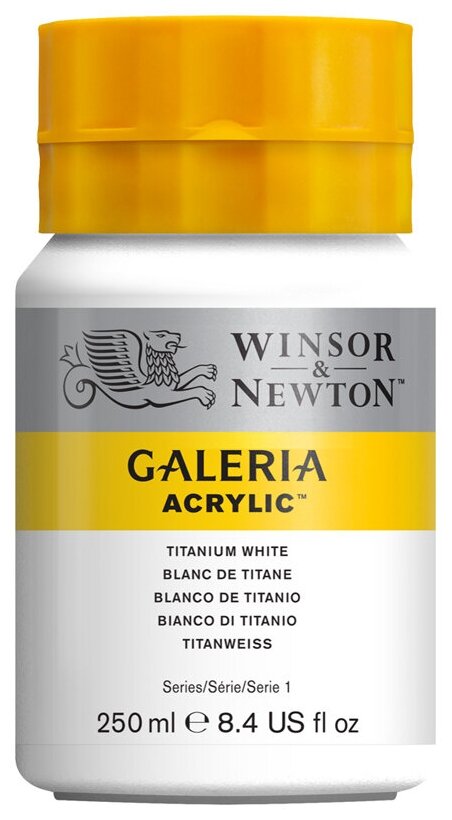 Краска акриловая художественная Winsor&Newton "Galeria", 250мл, туба, титановые белила