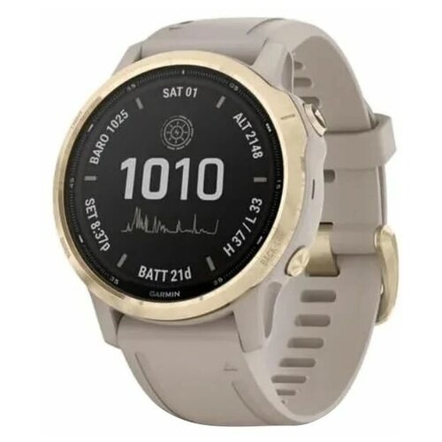 Часы Garmin Fenix 6S Pro Solar Light Gold with Light Sand Band (010-02409-10)