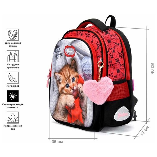 Школьный рюкзак(ранец)Maksimm с ортопедической спинкой для девочек /ранец для первоклассника /В подарок фирменный брелок