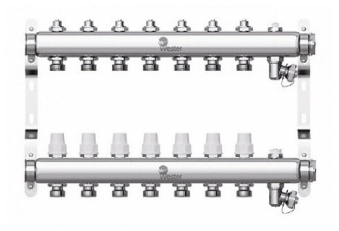 фото Коллектор нерж. Wester W903 1-3/4 в сборе на 7 выходов с 2 заглушками