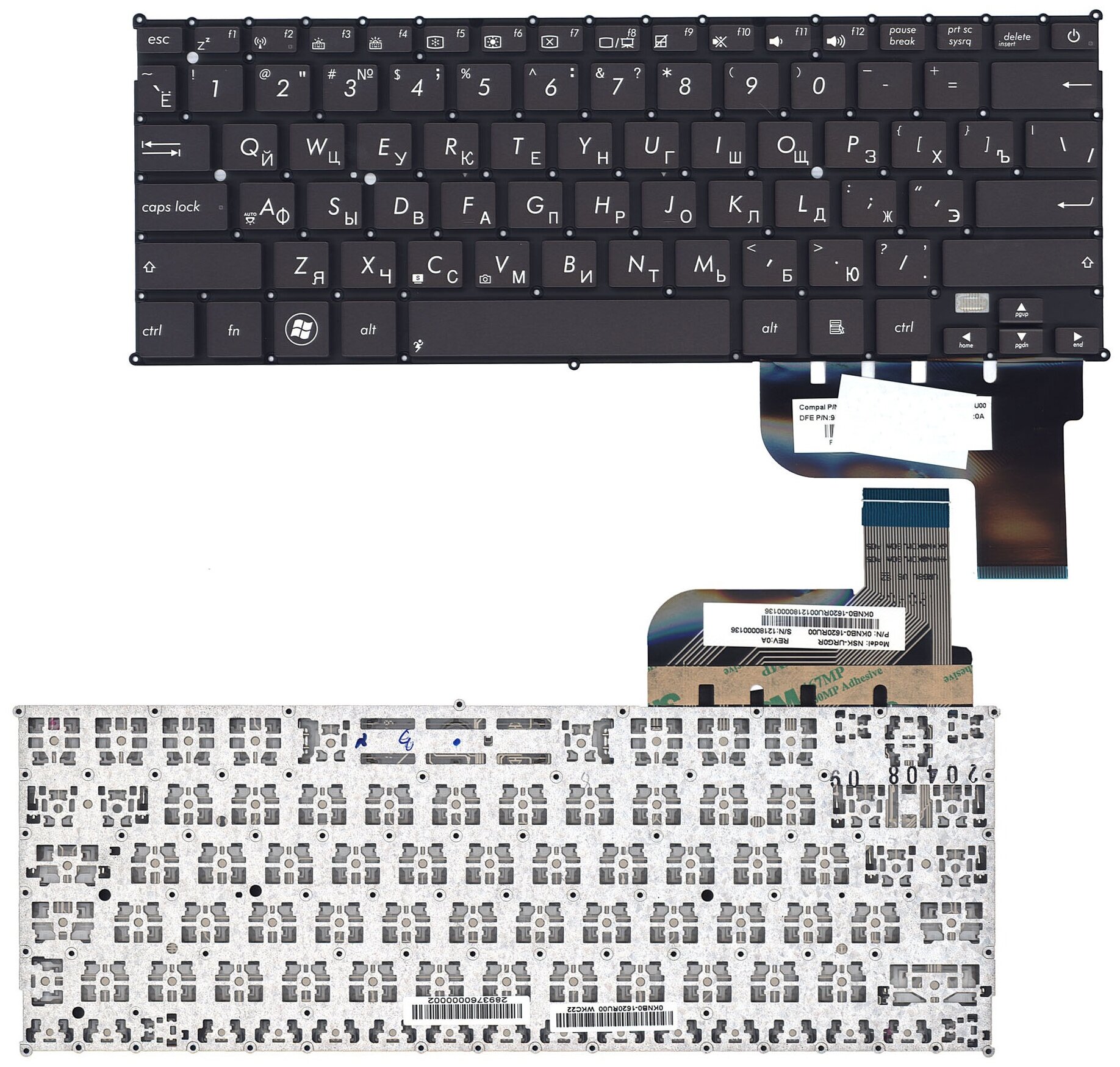 Клавиатура для ноутбука Asus NSK-UR40R русская черная версия 2 1300₽