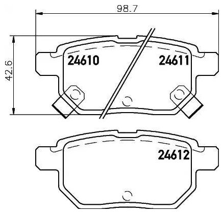 Колодки дисковые задние для toyota auris 1.4vvt-i -2.2d 07 /yaris 1.0vvt-i 06 Nisshinbo NP1020