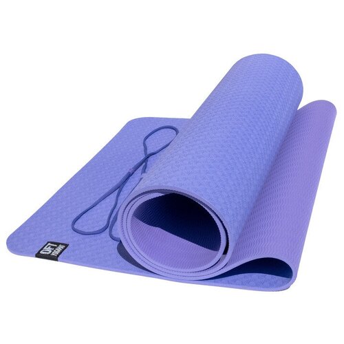 фото Коврик гимнастический / коврик для йоги tpe, 183 x 61 x 0,6 см, голубой ryj