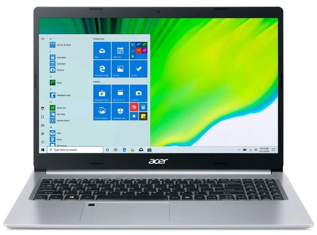 Ноутбук Acer Aspire 5 A515-45G-R3AX 156 FHD IPSAMD Ryzen 5 5500U8GB256GB SSDRadeon RX 640 2GbNoOSNoODDсеребристыйNXA8AEU00M