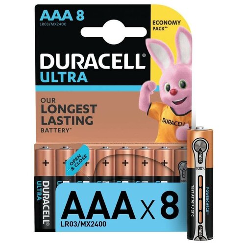 Батарейки щелочные Duracell Ultra AAA/LR03, 8 шт