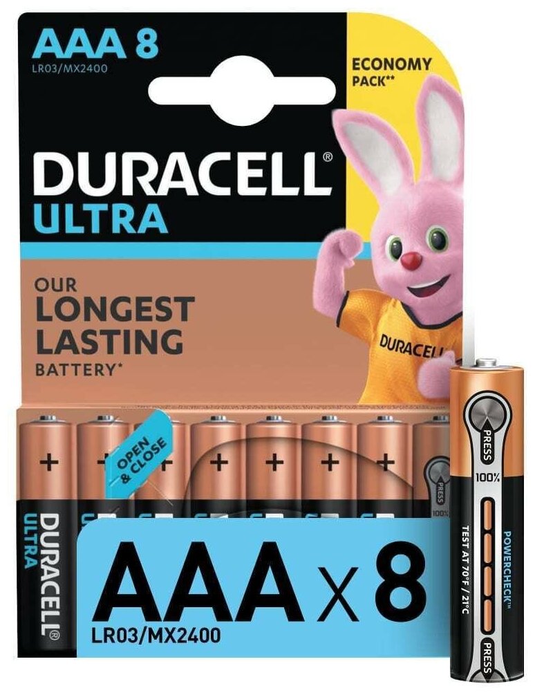 Батарейки щелочные Duracell Ultra AAA/LR03 8 шт