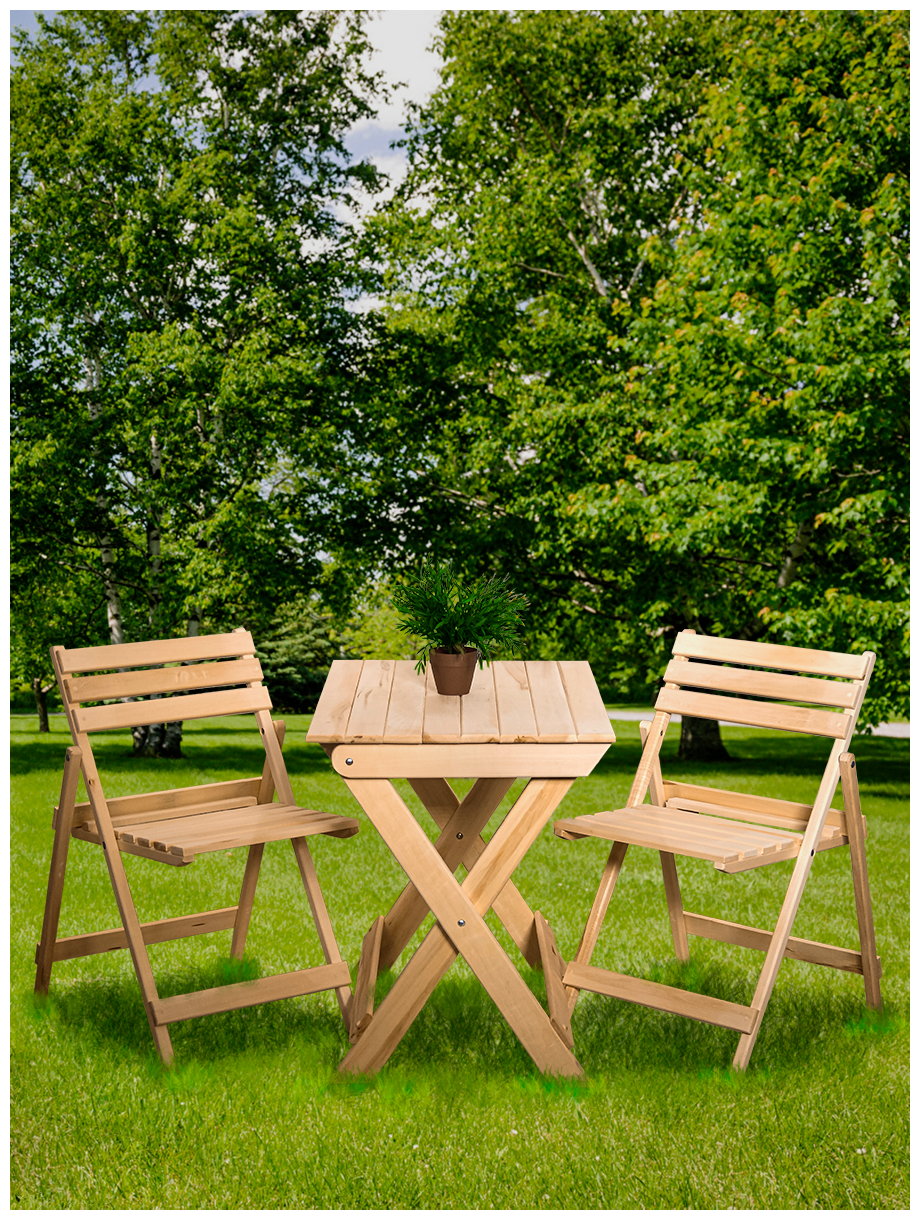 Стол садовый 60х60 см / массив липы / складной стол для сада / стол деревянный садовый / для дачи / для бани - фотография № 8
