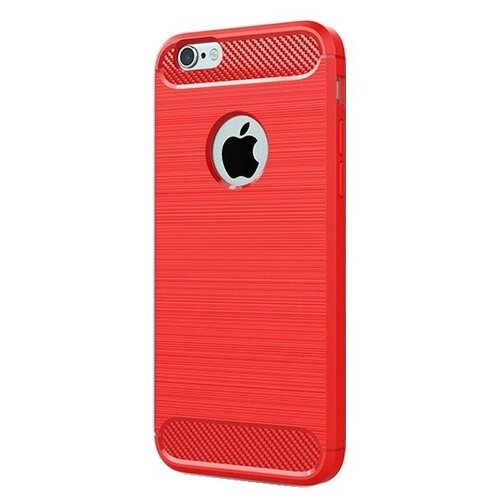 Чехол силиконовый для Apple IPhone 6/6s - Красный/Карбон