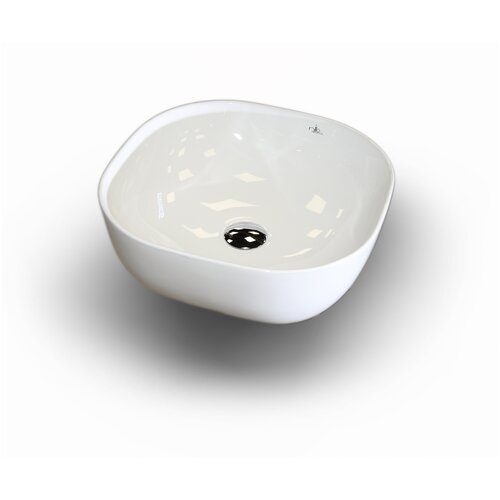 Раковина на столешницу Nilo2110, размер 425x425x140 мм. Материал фарфор, цвет белый, антигрязевое покрытие.