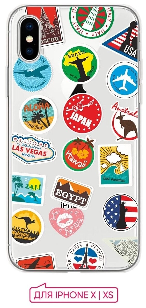 Чехол (накладка) Vixion силиконовый для iPhone X / XS / Айфон 10 / Айфон Икс Марки стран