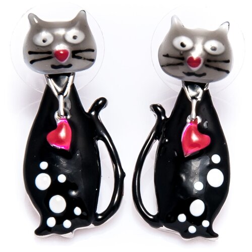 Серьги Moon Paris, кошки серо-черные, C &C-BO13238