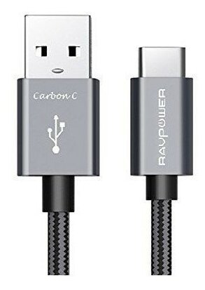 Кабель RAVpower (RP-TPC005) Carbon C Type-C to USB 1.8 м, черный