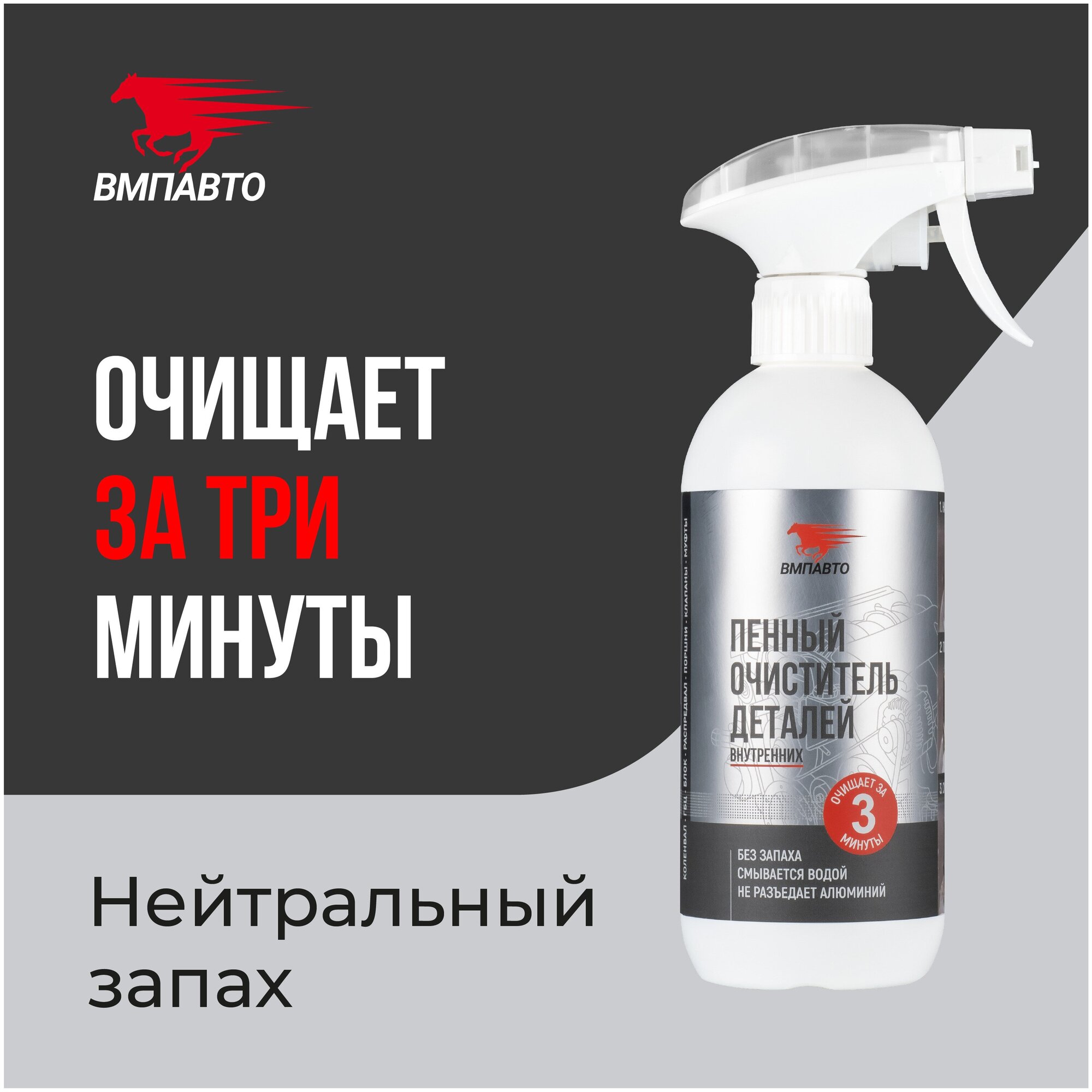 Пенный очиститель деталей ДВС ВМПАВТО ОПТ 12 шт. х 500 мл (6000 мл) флакон с триггером