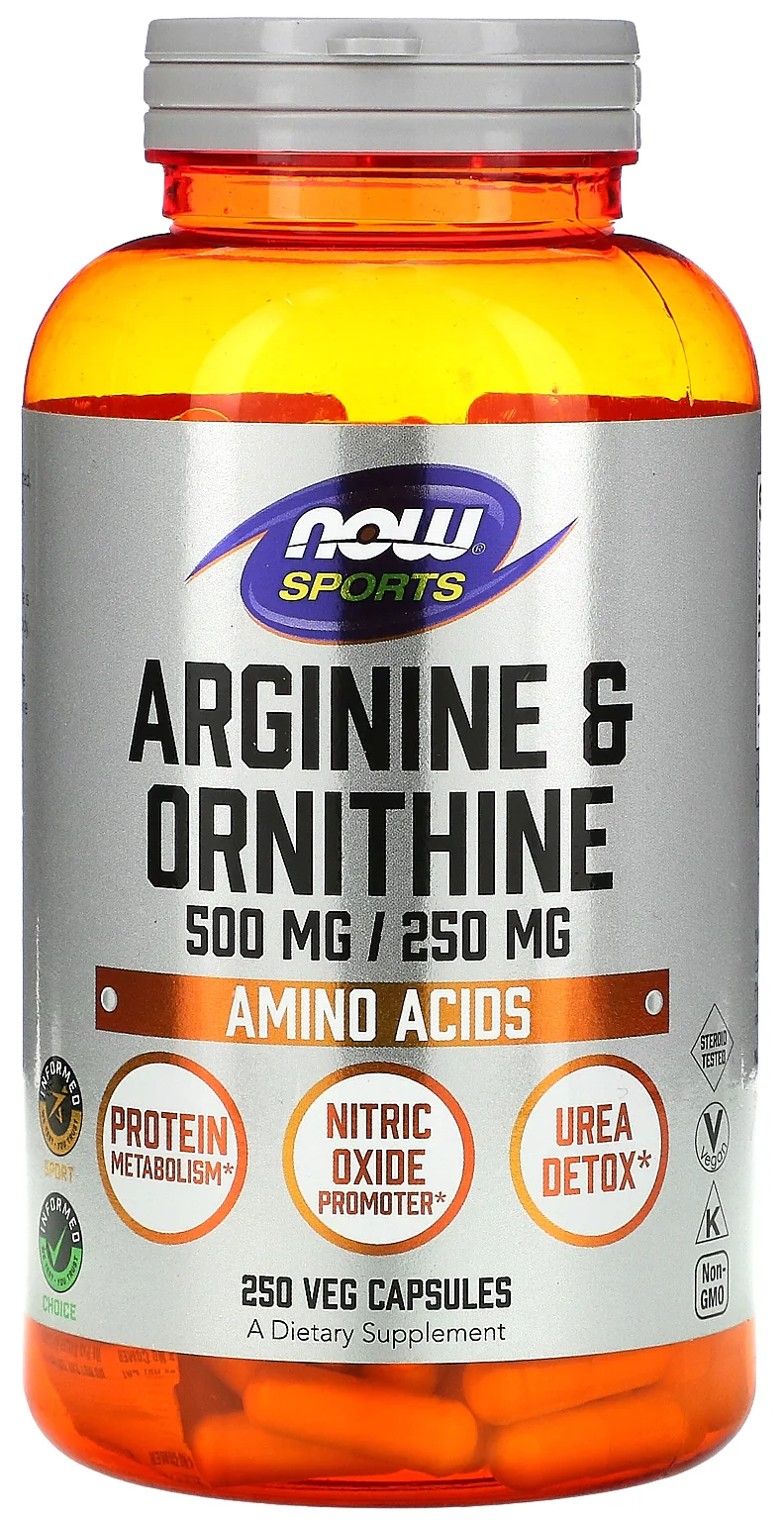 L-Arginine & Ornithine 500/250 мг 250 капс (NOW)
