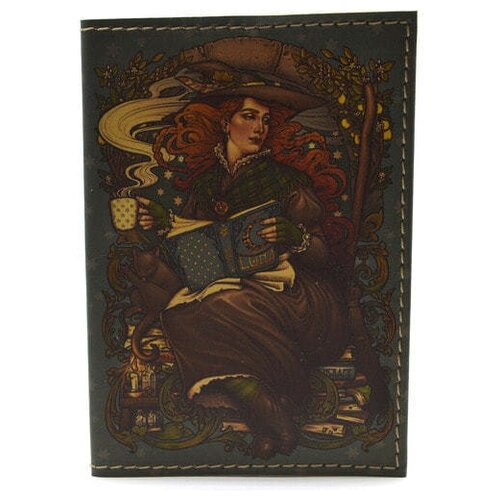 фото Кожаная обложка на паспорт. девушка с книгами tyggid