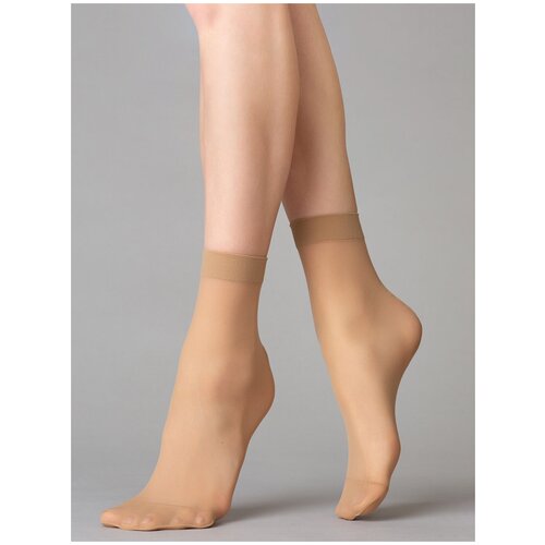 Носки Giulia, 20 den, 2 пары, размер UNI, бежевый носки giulia 20 den 2 пары размер uni коричневый бежевый